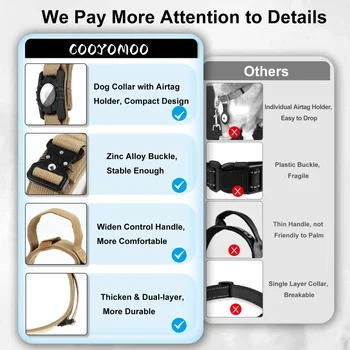 Adjustable Nylon AirTag Holder Dog Collar  Metal Buckle Pet Tactical Collar Dog Accessories Anti Last and Pet Dogs Tracing Safe 6