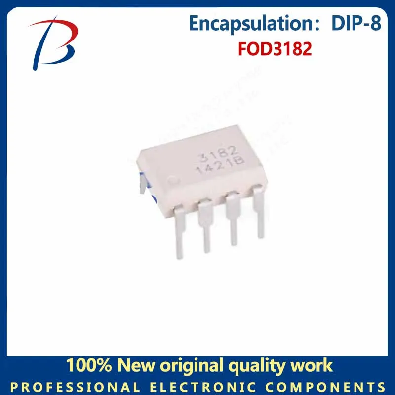 10PCSThe FOD3182 package DIP-8 optical isolator transistor high-speed optical coupler