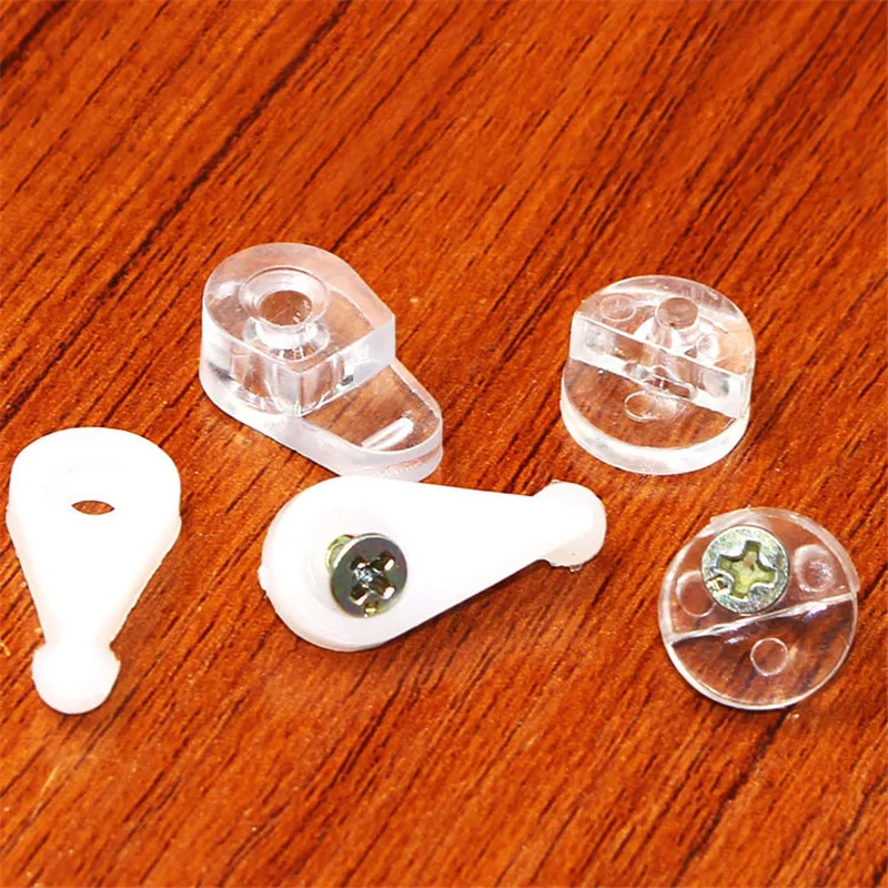 50pcs Plastic Glass Panel Retainer Clips Clear Mirror Holder Clips for Cabinet Door Glass Retainer Mirror Cabinet Fix