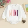 FOCUSNORM 2 Colors Family Matching Sweatshirt Outfits Letters Print Long Sleeve Spring Fall Pullover Baby Girls Boys Romper 3