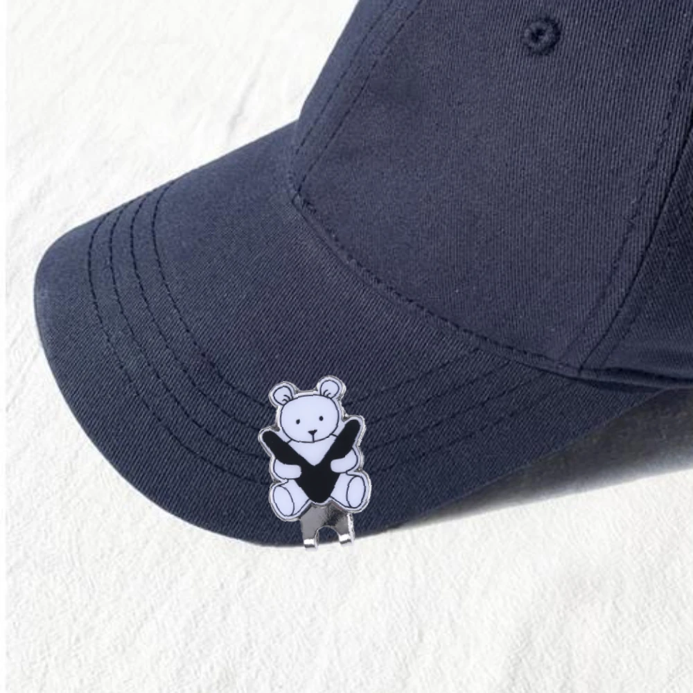 Bear Pattern Hat Clip Magnetic Marker Personalized Para Golf Cap Clip Anti-rust Durable Golf Hat Ball Marker Equipment