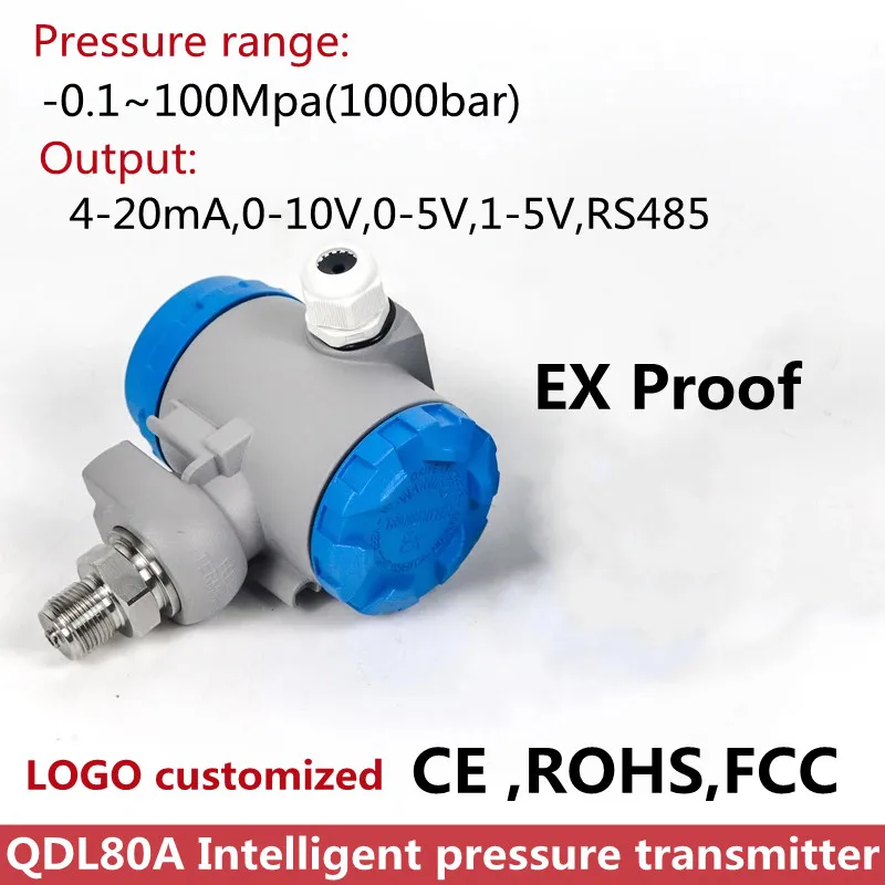 

2088 Oil pressure sensor G1/4 4-20mA 0-10V 0-5V RS485 10kPa 10MPa Pressure Transmitter IP65