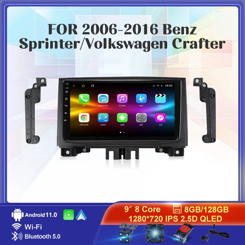 Android 11 8+128G Car Radio For 2006 2016 Benz Sprinter/Volkswagen