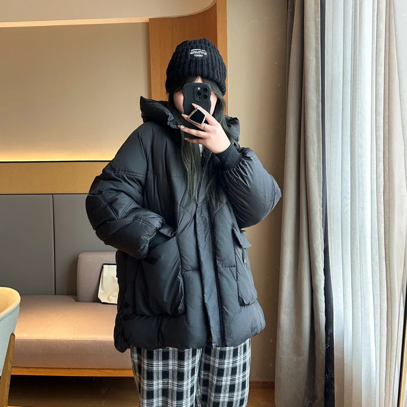 XXXXXL Fashion Plus Size Women's Parkas Winter New Korean Warm And Casual Hooded Padded Jacket 8280