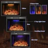 36 Inch Recessed Electric Fireplace Heater with Adjustable Flame and Crackling Sound Attractive Design TV Stands Bookshelves & 4