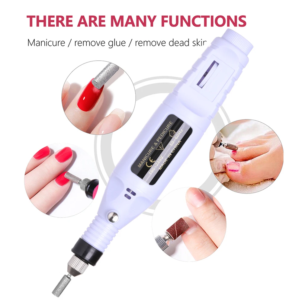 LINMANDA Manicure Set with Mini 802 Nail Lamp Kit Nail Care Accessories Set Handheld Pen Sander Polishing Block Manicure Tools 2