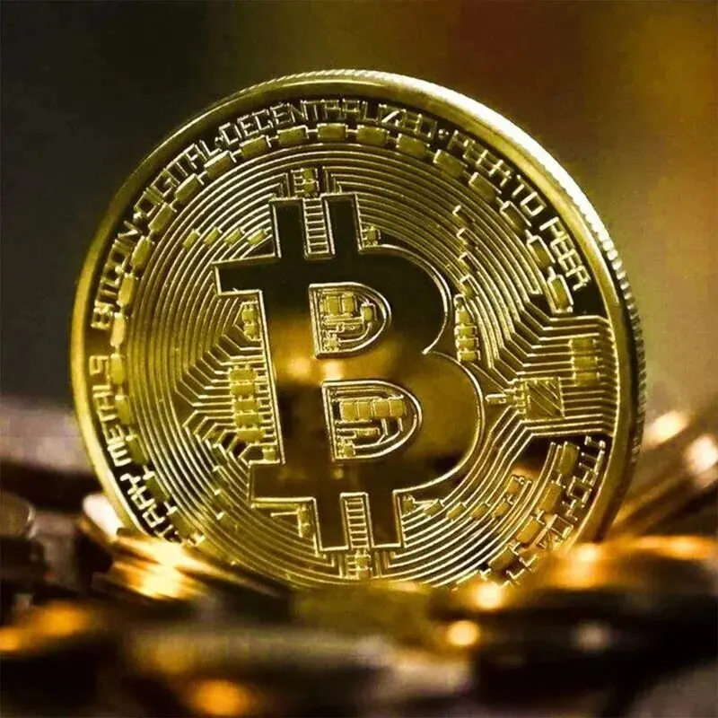 Bitcoin coin Gold Plated