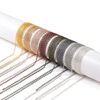 Chaîne à maillons en alliage de 3 mètres, avec anneaux de saut, fermoirs à homard, chaînes de collier pour bricolage, fabrication de bijoux, accessoires de colliers 3