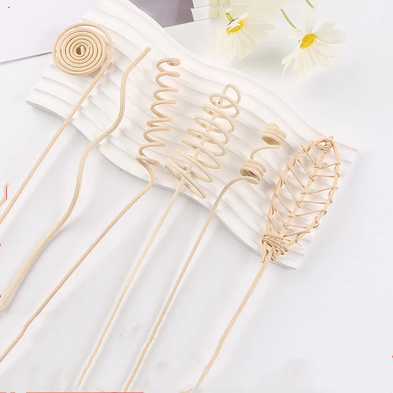 Wood Color Plant Rattan Volatile Sticks Aromatherapy Bottle Essential Oil Volatilization Accessories for Air Freshener 6PCS