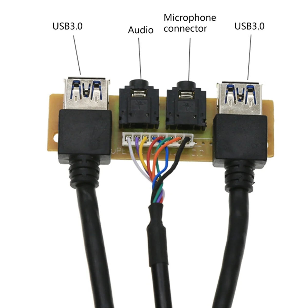 새로운 60cm 전면 케이스 패널 USB3.0+USB3.0 고화질 오디오 잭 포트 I/O 보드 내부 케이블 라인 허브 유선 네트워크