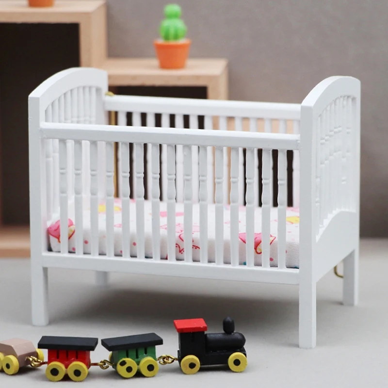 Melody Jane Dollhouse Miniature Baby White Wooden Playpen - 1:12 Scale Nursery Furniture - View #9