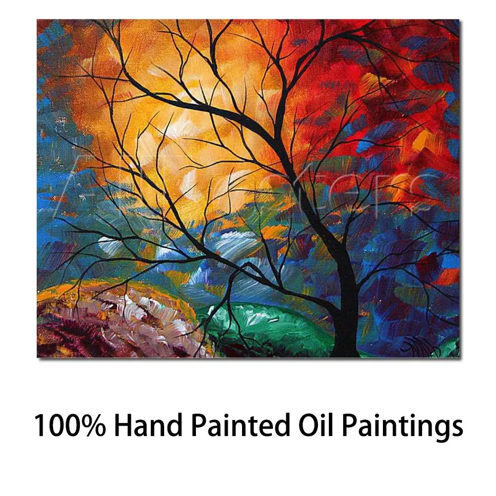 

Gift Modern Art Landscape Jeweled Dreams Oil Painting Trees on Canvas High Quality Hand Painted Room Decoration