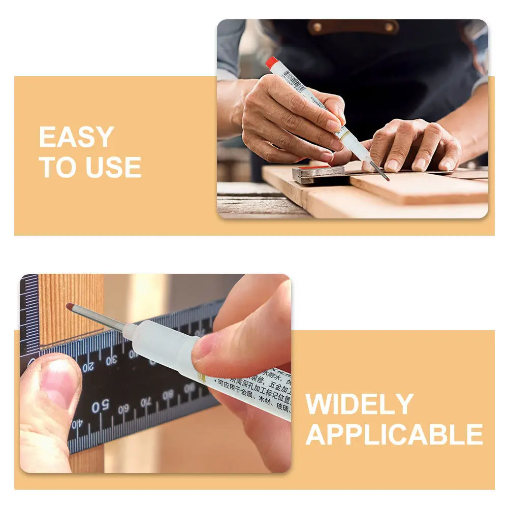 5개입 다용도 마커 펜, 깊은 구멍 표시용 롱 닙, 목재, 금속, 건축, 목수용 롱 닙 마커 마킹 펜