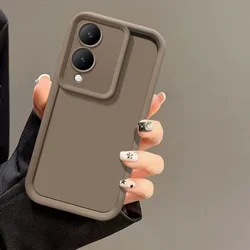 Matte Back Cover Skin Feel Protection Shockproof Soft Phone Case Coque  Capa for Vivo Y28 5G (Coffee)