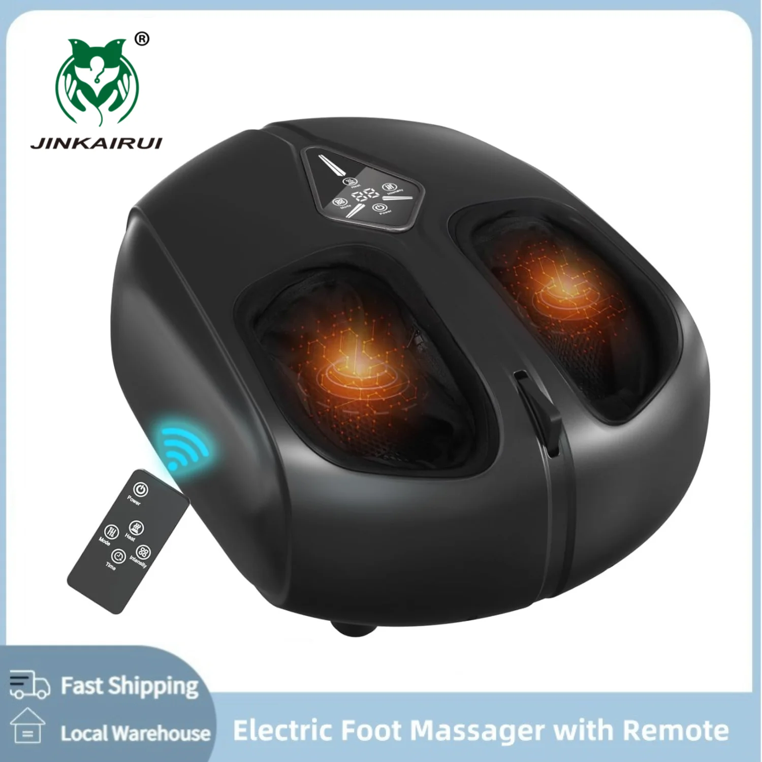 Electric Foot Massager with Heat and Compression for Relief