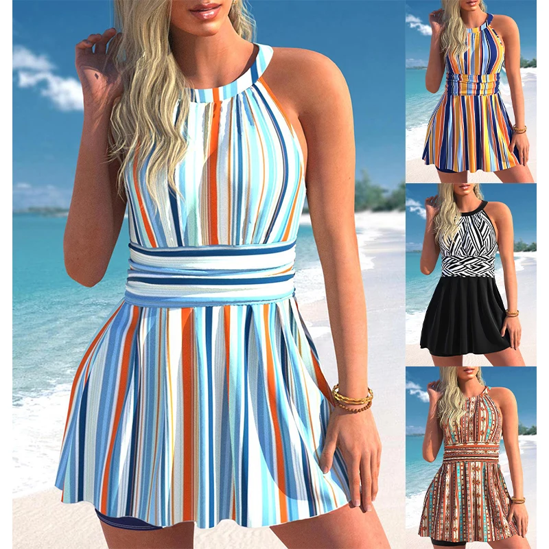 

2023 New Summer Women's Fashion Beach Swimwear Tankini Monokini Swimwear Two Piece Swimwear New Print Beach Women's Tankini