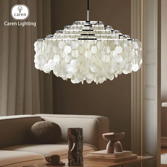 Coquillage Seashell Shell pendant light Danish Vintage Mid-Century CHANDELIER Retro Scandinavian Design Ceiling Lamp fun light 2