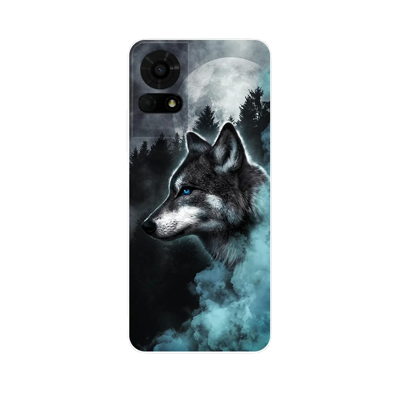 Floral Wolf Soft Silicone Shockproof Phone Cover Case