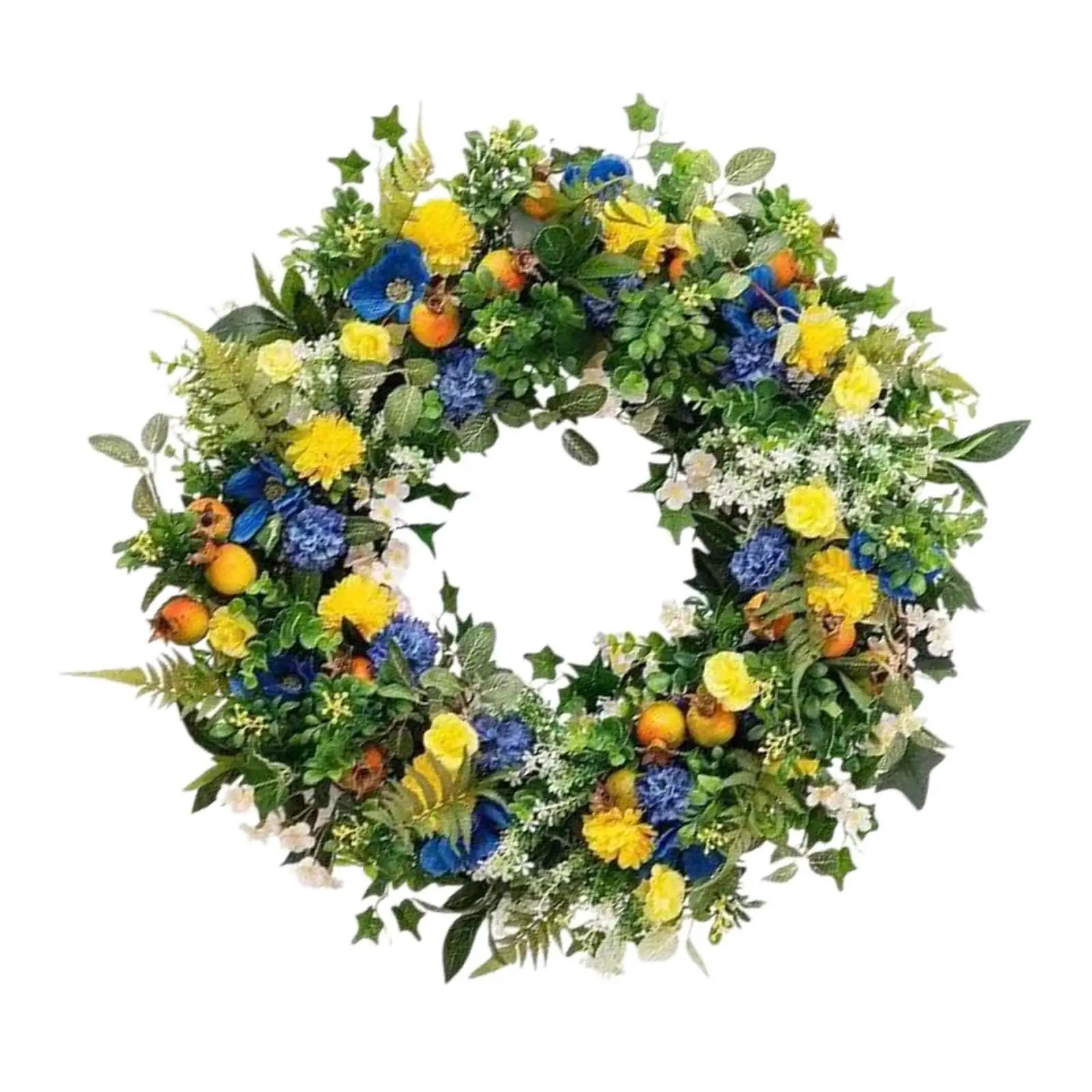 Hanging Decoration Front Door Wreath Elegant Ornament Flower Wreath Artificial Wreath for Party Porch Indoor Wedding Home