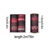 Valentine's Day Washi Tapes Set Office Supplies, Romantic DIY Decorative Adhesive Tape for Room Party Festival Decoration 2
