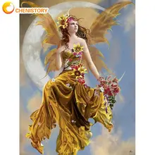 

CHENISTORY Diamond Painting Yellow Skirt Angel Kits Full Drill 5d Diamond Mosaic Full Figure Embroidery Decor For Home Diy Craft