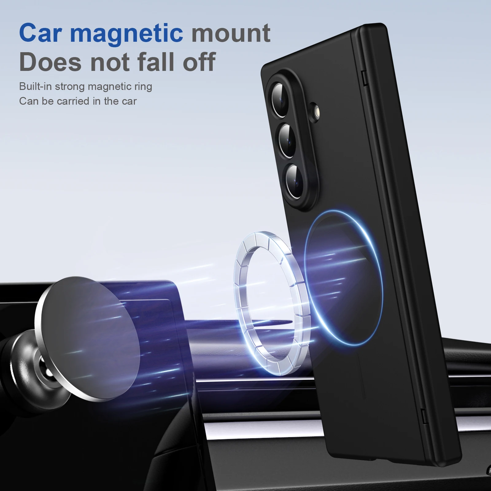Full Cover Magnetic Case with Tempered Glass Film and Anti-Fingerprint Protection