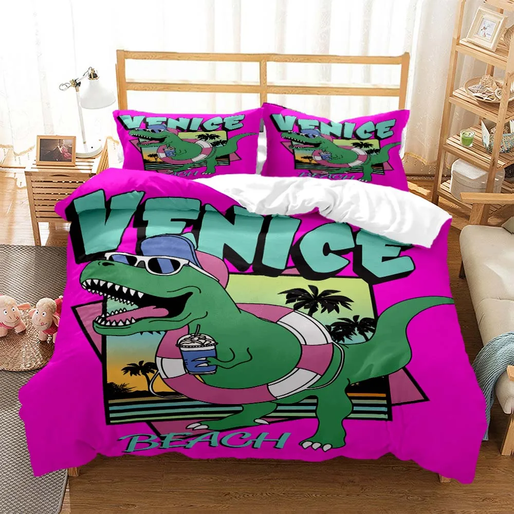 

Cute Little Dinosaur Print Quilt Cover Pillow Cover bedding set luxury Queen bedding set Customized Cute style