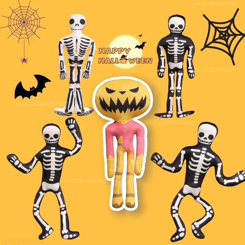 Creative Halloween Dancing Skull Plush Dolls Different Posture Of Skeleton Pumpkin Ghost Plush Toys Home Decor Kids Toys