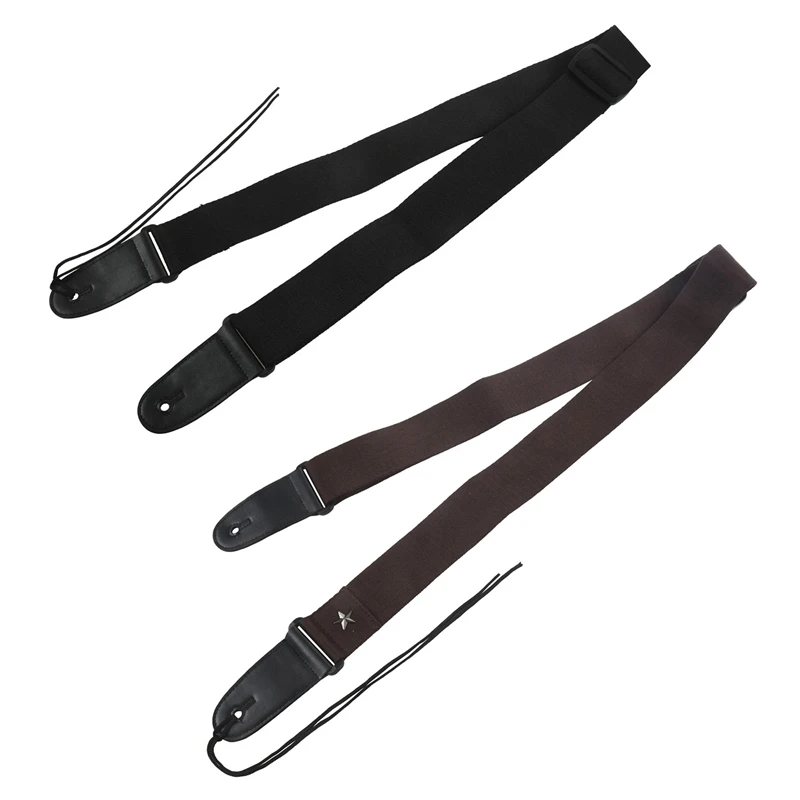

2 шт. износостойкий акустический бас утолщенный плечевой ремень, противоскользящий Регулируемый длина гитарный ремень, черный и кофейный