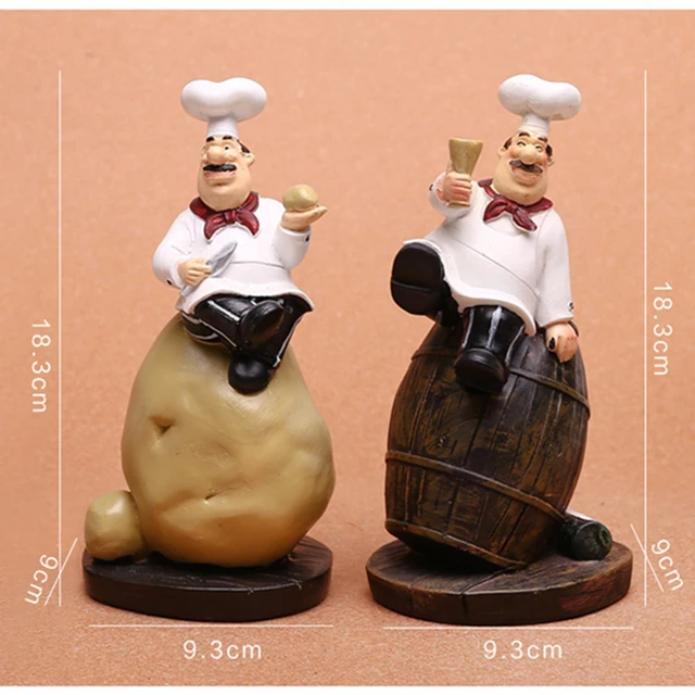 Vilead 18Cm 4Pcs/Set Gyanta Szakács Figurák Európai Stílusú Kézműves Karakter Díszes Otthoni Konyhai Asztali Dekorációs Kiegészítők - Image 5