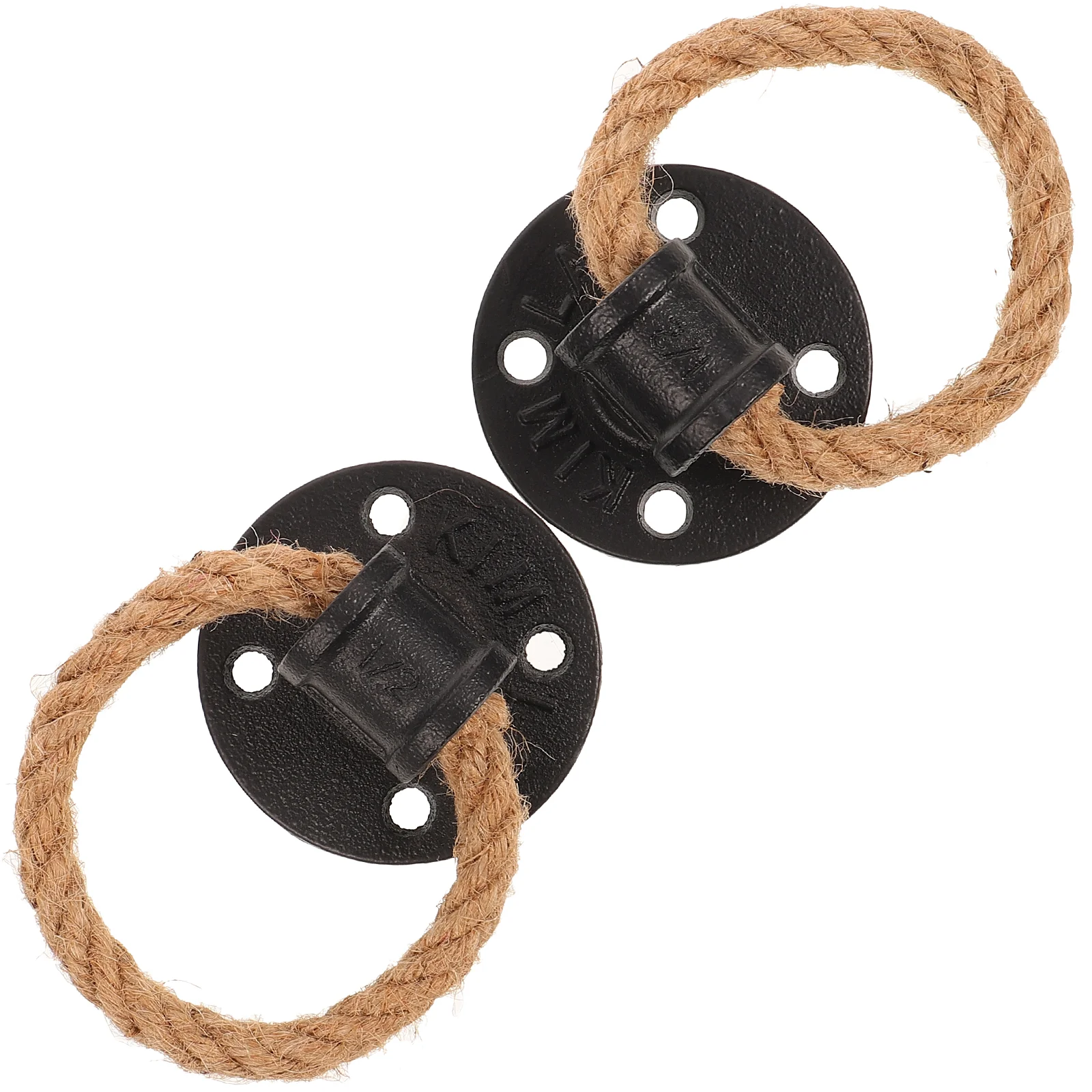 

2pcs Cabinet Ring Pulls Rustic Wooden Door Ring Cabinet Handle Classic Wrought Vintage Rope Ring