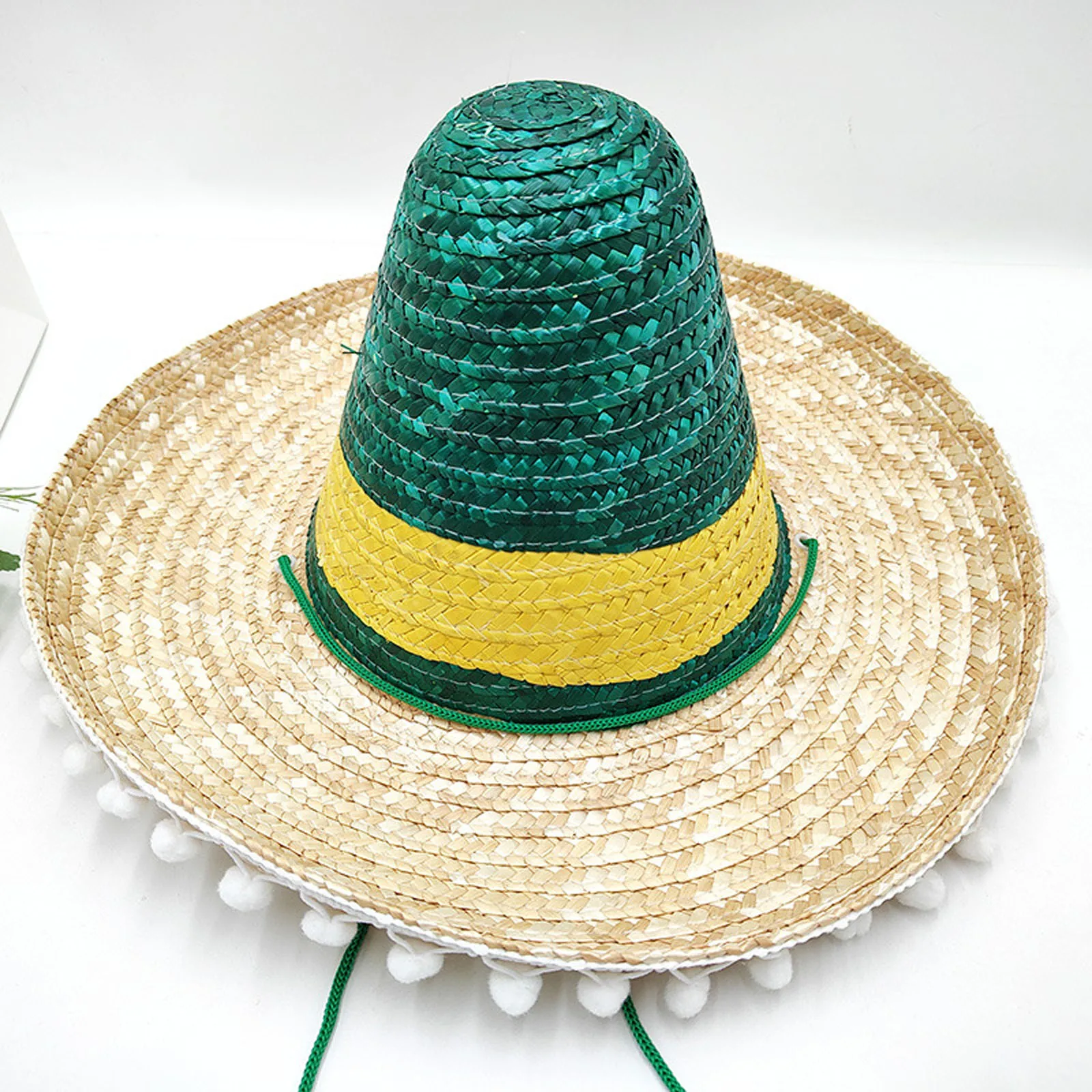 Mexikanischer Hut aus Bambusgeflecht, Sombrero-Hut für Halloween, Karneval, Party, traditionelle Kostüm-Requisiten für Erwachsene, Kopfbedeckung, Mütze – Detail 18