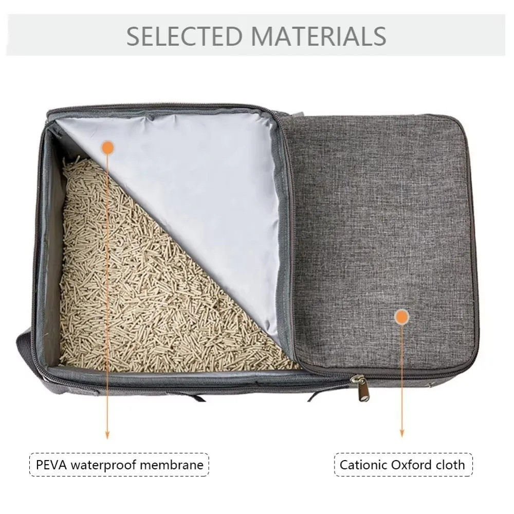 Durable Foldable Waterproof Pet Litter Box with Shovel
