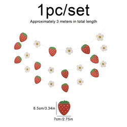 Strawberry & Flower Festive Party Decoration Set (Fluorescence Yellow)