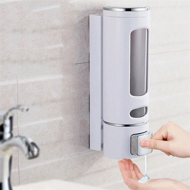 Description Picture 4 of item400ml Shower Soap Dispenser Wall Mounted Shampoo And Conditioner Dispenser Adhesive Handwashing Fluid Dispenser