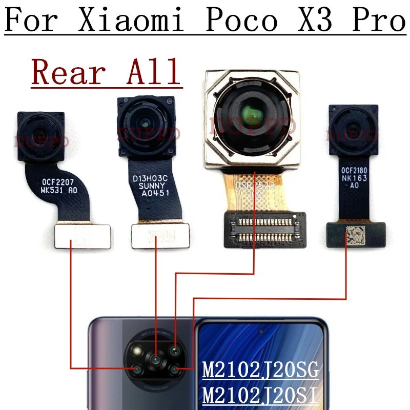 Front Rear Camera For Xiaomi Poco X3 Pro NFC Backside Ultrawide