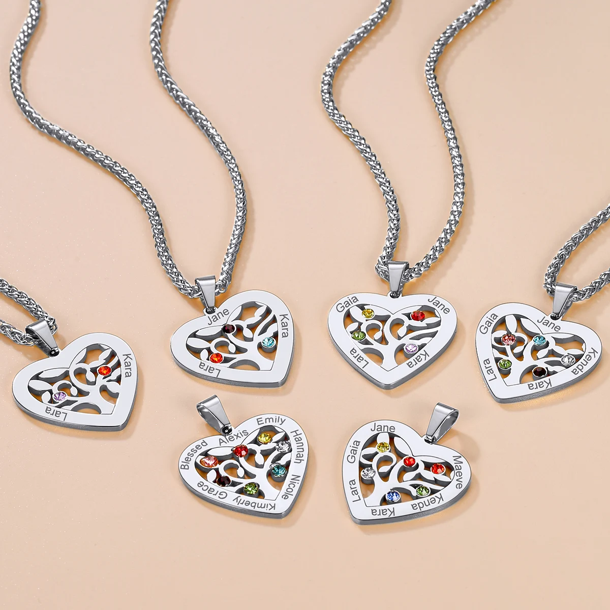 Collana Personalizzata Con Pietra Portafortuna Per Madre E Figlio, Ciondolo A Forma Di Cuore Con Fiore In Argento Sterling 925, Regalo Per Baby Shower/festa Della Mamma