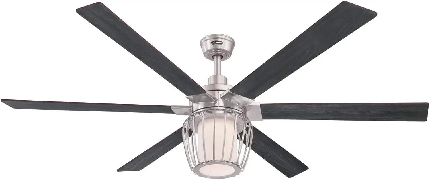 Lighting 7225000 Willa Indoor Ceiling Fan with Light and Remote, 60 Inch, Brushed Nickel