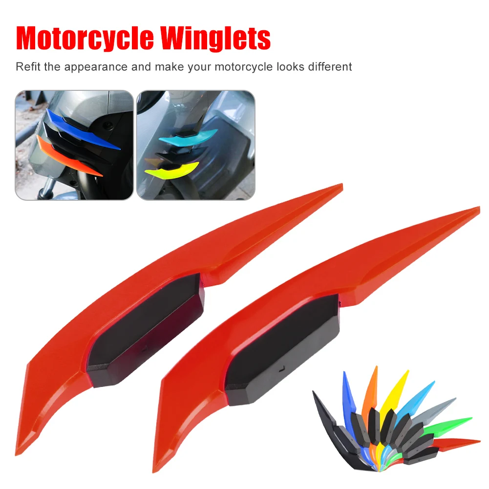 Motorcycle Winglet Universal 1Pair Aerodynamic Spoiler Dynamic Wing Adhesive Decoration Sticker for Motorbike Scooter