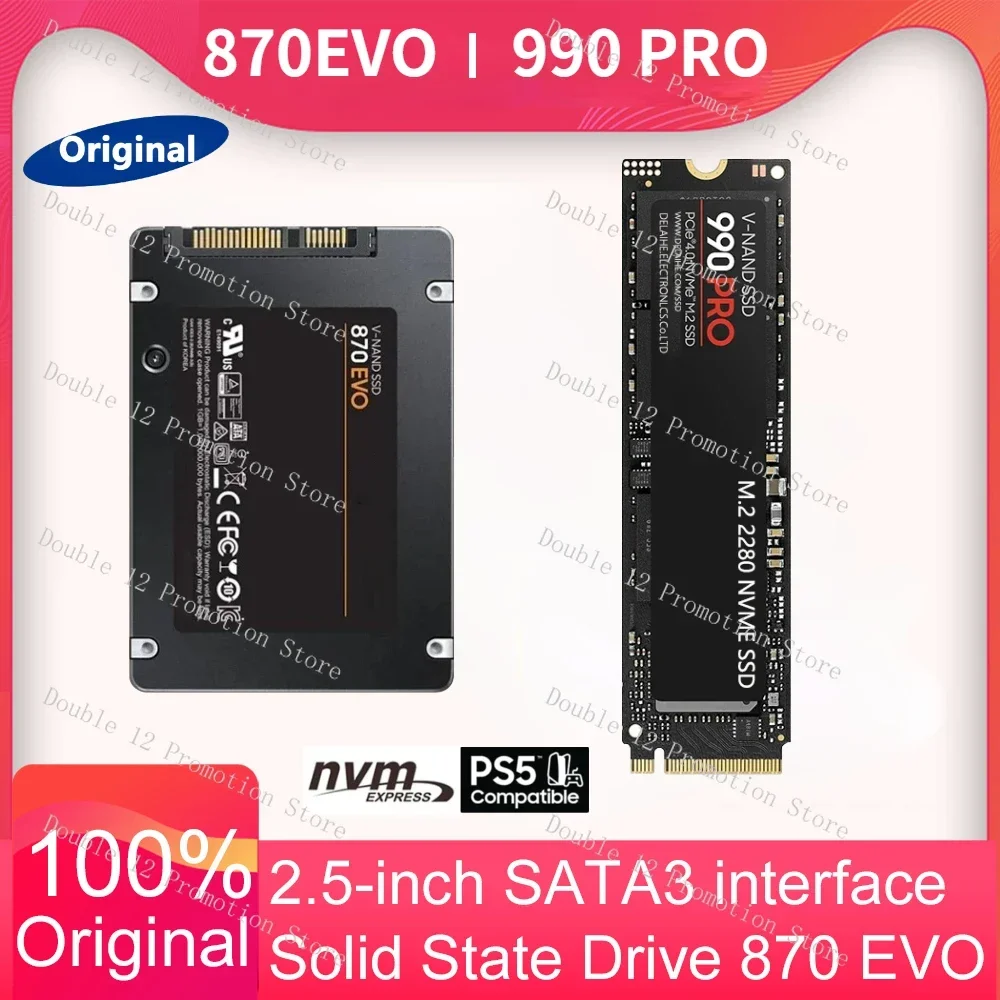 

990PRO SSD Internal Solid State Drive 870EVO 250GB 500GB 1TB SSDs 2.5 Inch SSDs SATA 3 4TB HDD Hard Disk for Laptop Desktop PC