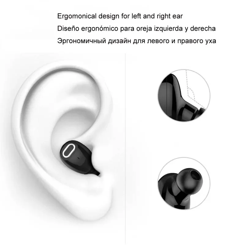 Mini Bluetooth Earphone 10 Hrs Music Time Wireless For TV PC iPhone Samsung Android Phone