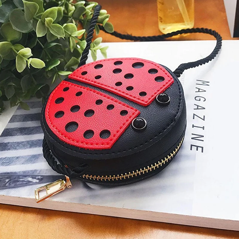 ASDS-Ladybug Cute Children's Shoulder Bag Personality Wild Purse Mini Accessories Bag