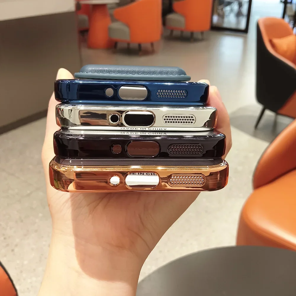 Magsafe-Compatible Magnetic Leather Wallet Case with Wireless Charging Back Cover