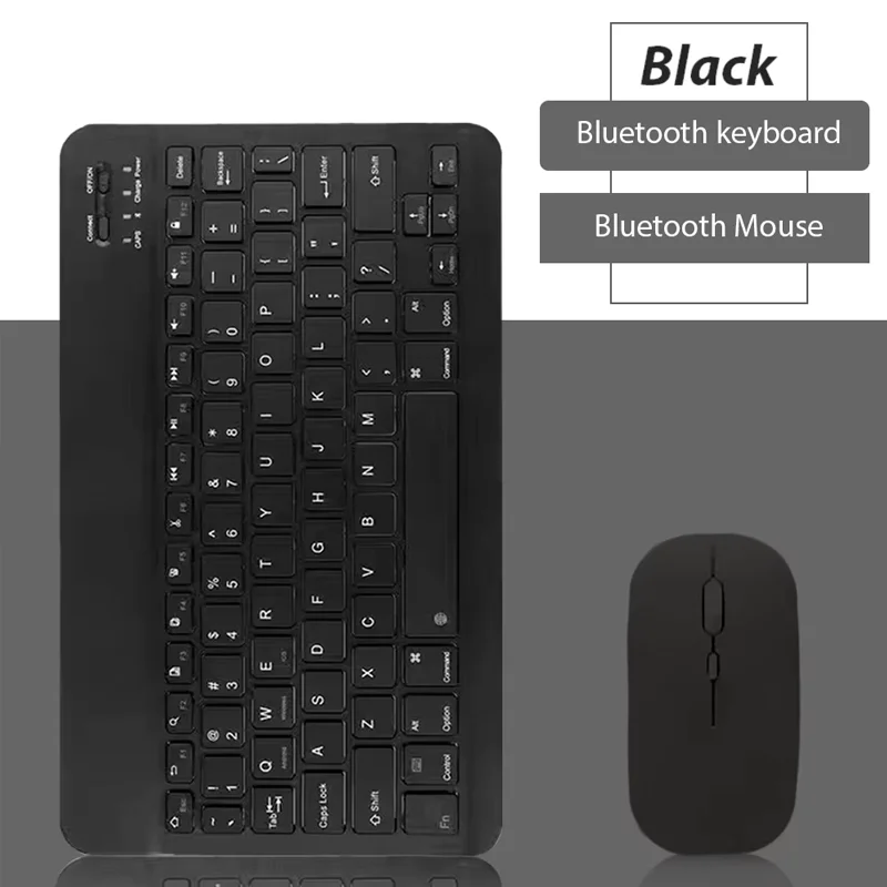 Compact Bluetooth Wireless Keyboard with Rechargeable Mouse