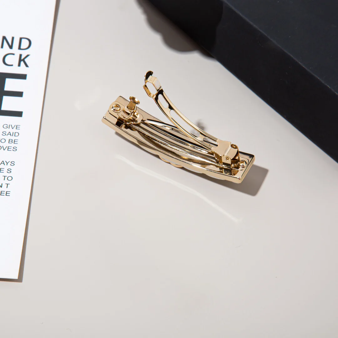 2024 new simple black and white diamond lattice pattern hair clip spring clip hair accessories