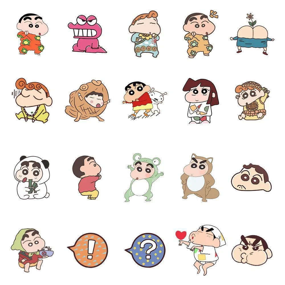 50/100Pcs Cartoon Anime Crayon Shin chan Stickers For Car Laptop Phone Stationery Decor Decals Waterproof Sticker Kids Toys 6
