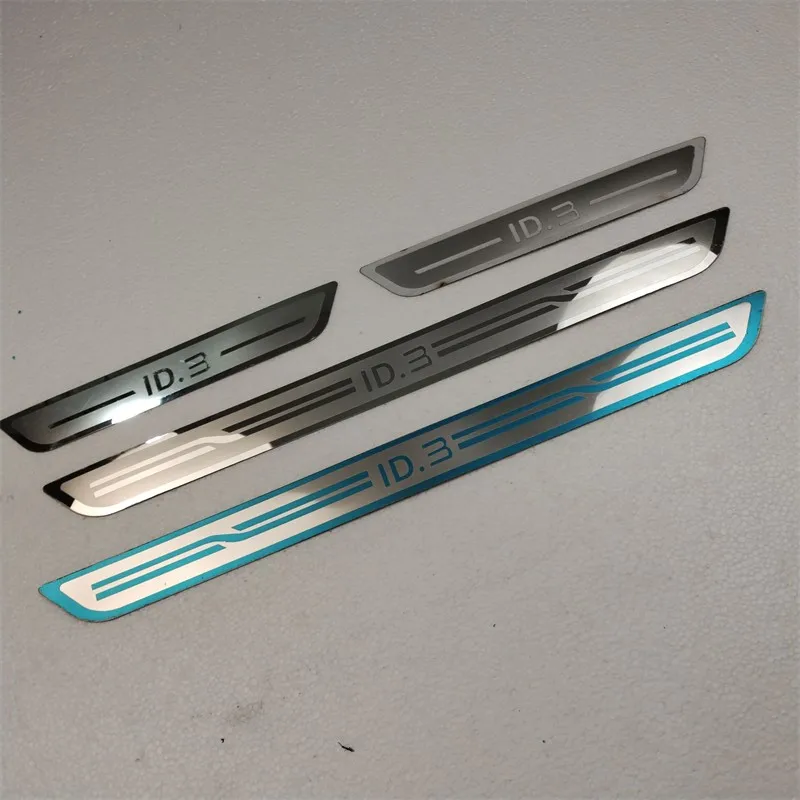

car stickers For Volkswagen Id.3 2020 2021 2022 door Sill Scuff Plate Cover Trim Threshold Pedal Styling Protect car assecories