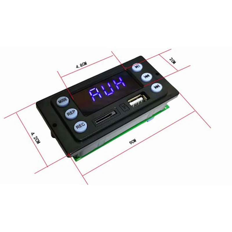 HTHL-5V DC 12V 배터리 테스트 양방향 오디오 입력 녹음 라디오 가사 디스플레이, APE, FLAC, WMA, WAV, MP3 오디오 디코더 보드