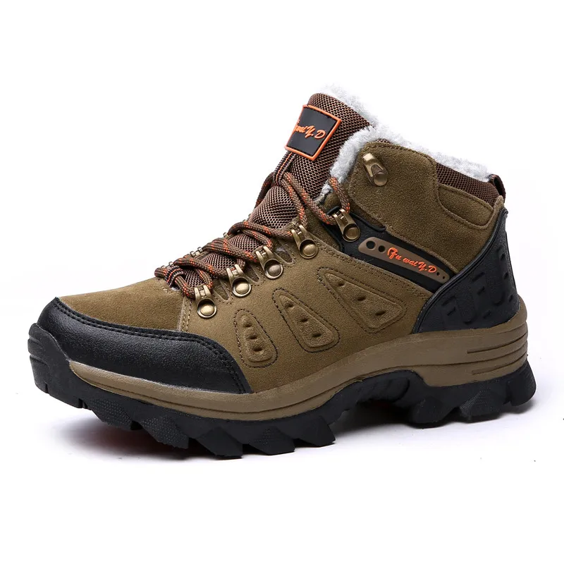 

2023 New Large Men's Boots Winter Plush Thickened Warm Snow Boots Lace Up Outdoor Casual Sports Shoes Boots