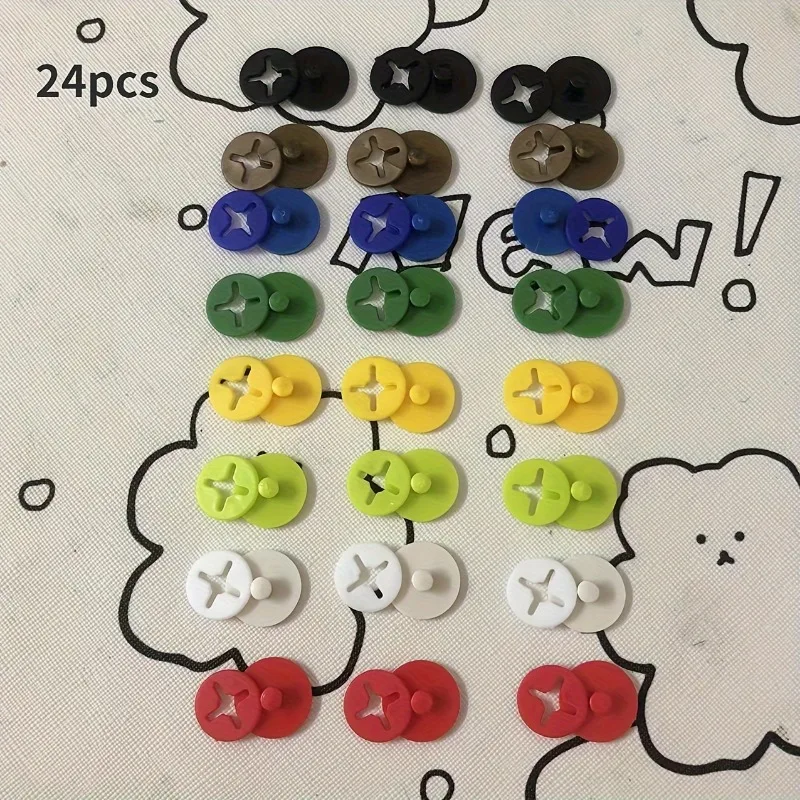 24Pcs Button Design Race Number Bib Holder Small Size Running Bib Clips Race Number Buckle Fitness Equipment Running Bib Clips 5